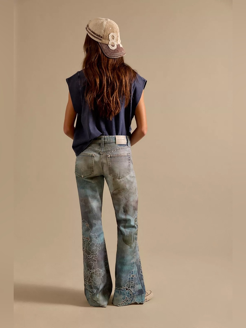 Free People We The Free West Coast Illusions & Cutwork Jeans Size 30 - Picture 2 of 5
